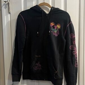 Walt Disney World Black Hoodie with Colorful Peace Love Design